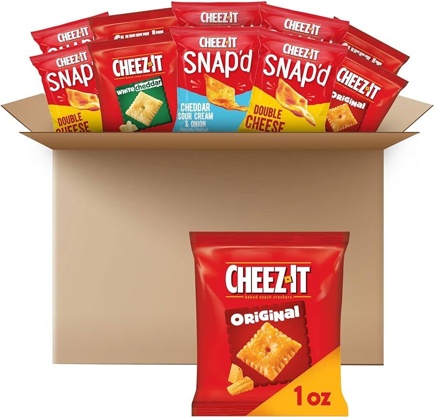 Cheez-It Cheese Crackers, Baked Snack Crackers, Lunch Snacks, Variety Pack (42 Packs) | Amazon (US)