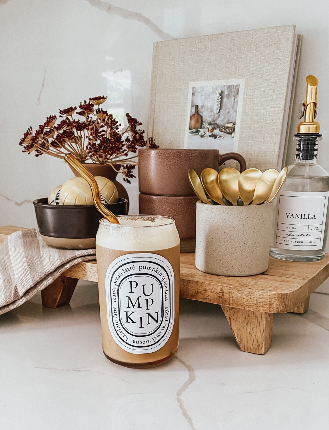 Fall coffee bar and pumpkin coffee cup #diptyquecup #coffeecup #icedcoffee #pumpkinspice #coffeestation #coffeebar #falldecor #fallmug #coffeegift #target #amazon #kitchendecor #aestheticcoffeecup 

#LTKunder50 #LTKSeasonal #LTKhome