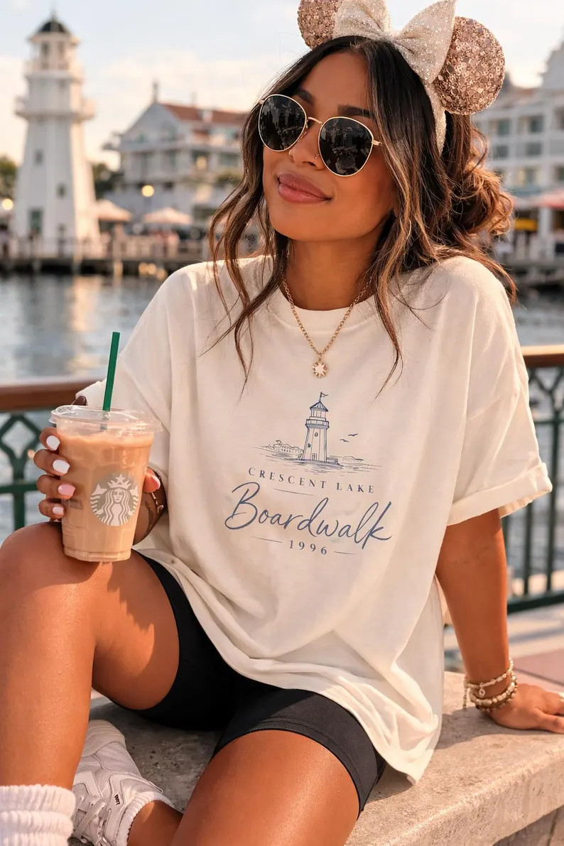 Crescent Lake Boardwalk Tee, Vintage Coastal Resort Shirt | Etsy (Global)