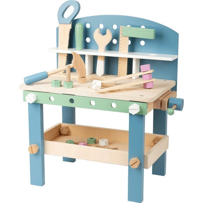 Compact Workbench w/ Accessories Nordic Theme (Blue) - Kids Toys | Small Foot from Maisonette | Maisonette