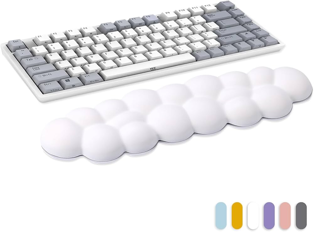 Cloud Wrist Pad for Keyboard, PU Leather Palm Rest, Cute Desk Accessory, White | Amazon (US)