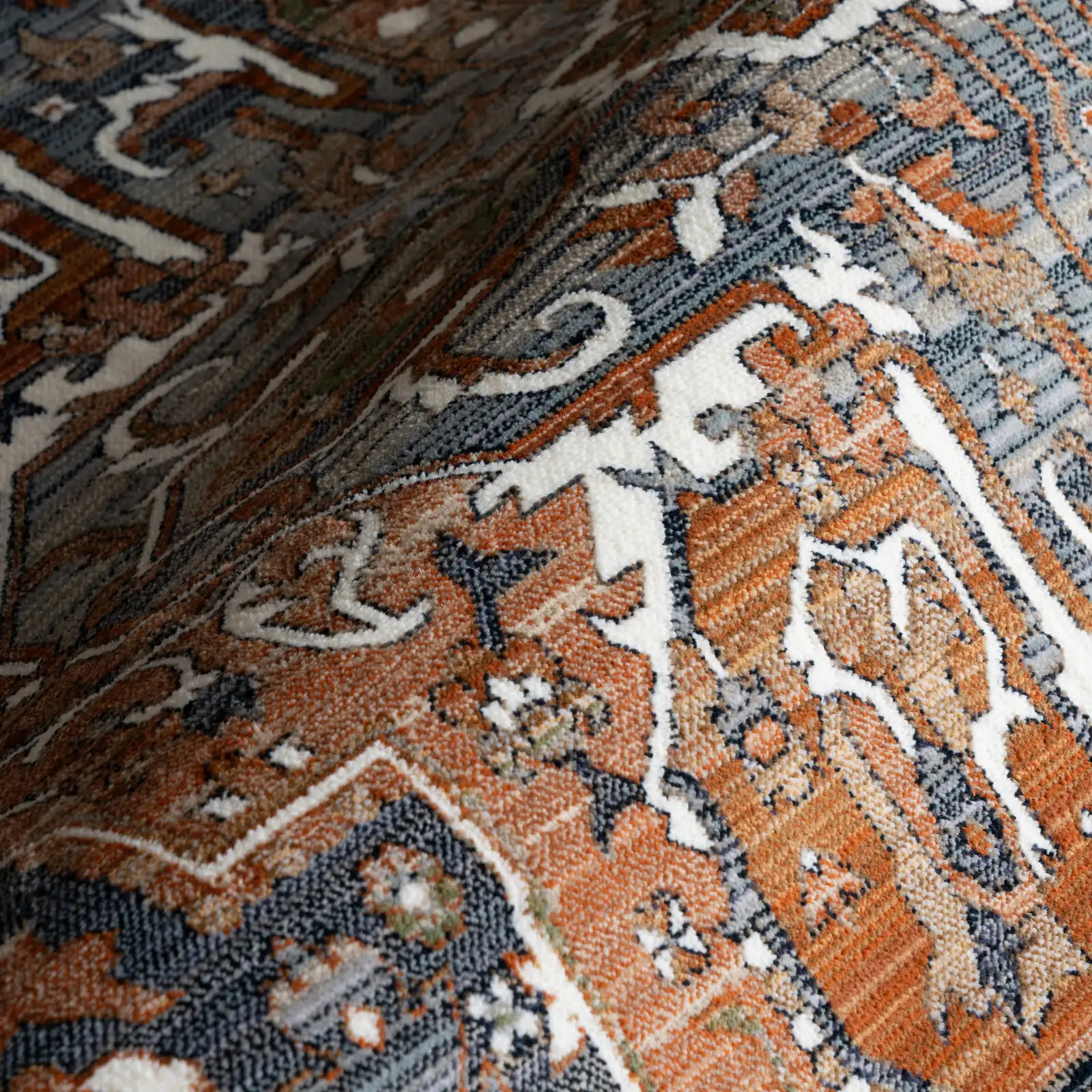 Rosette Medallion Fringed Rug | Rust | Rugs USA