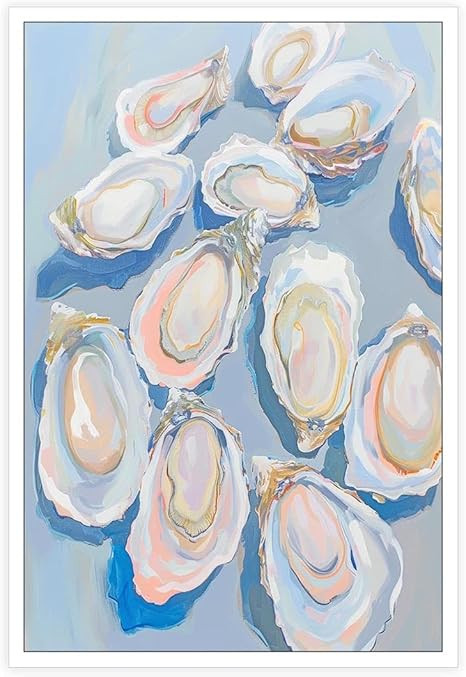 YODOOLTLY Trendy Pastel Blue Oyster Shell Posters Abstract Sea Life Canvas Wall Art Summer Coasta... | Amazon (US)