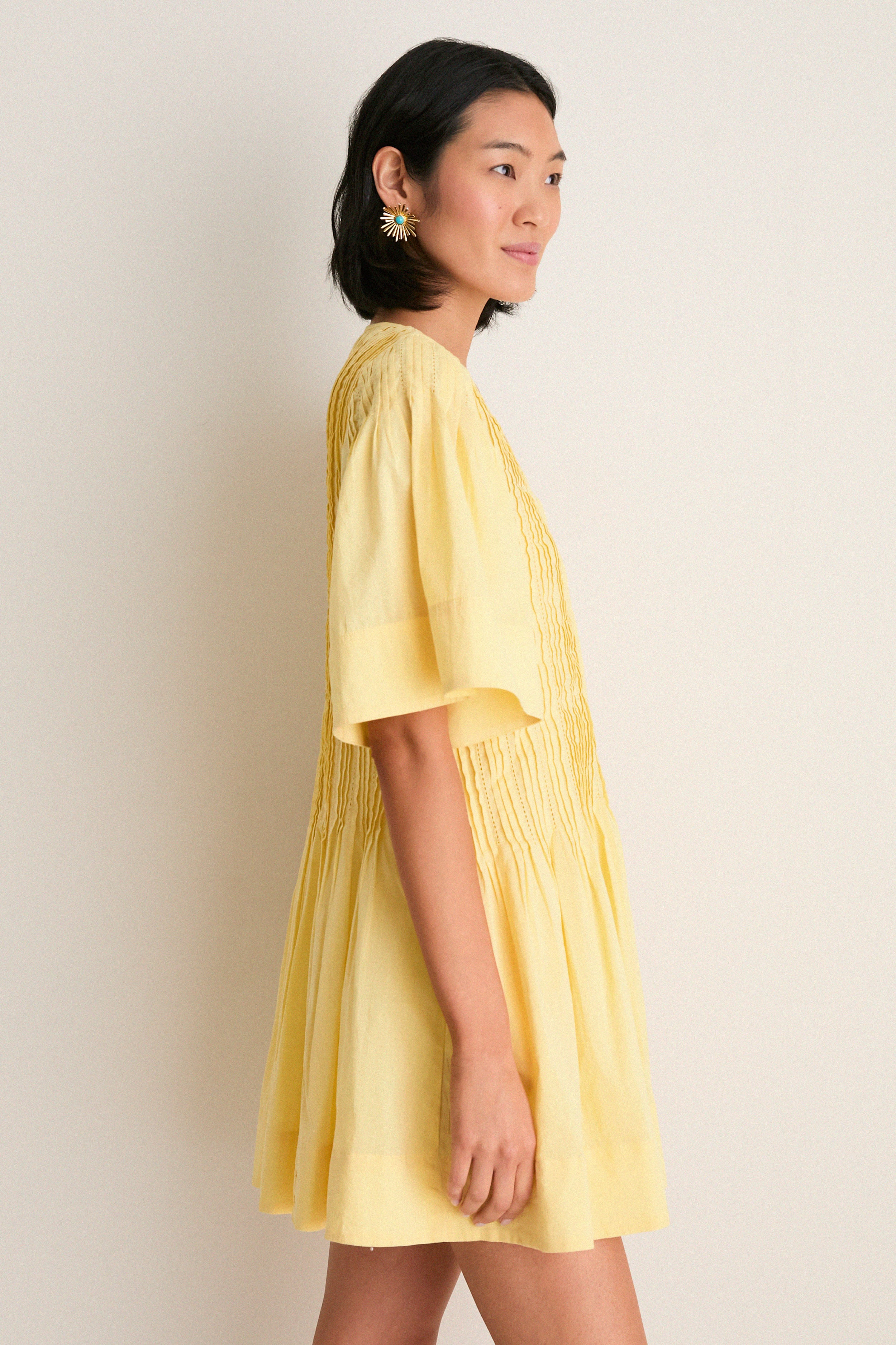 Yellow Alberte Solid Mini Dress | Tuckernuck (US)