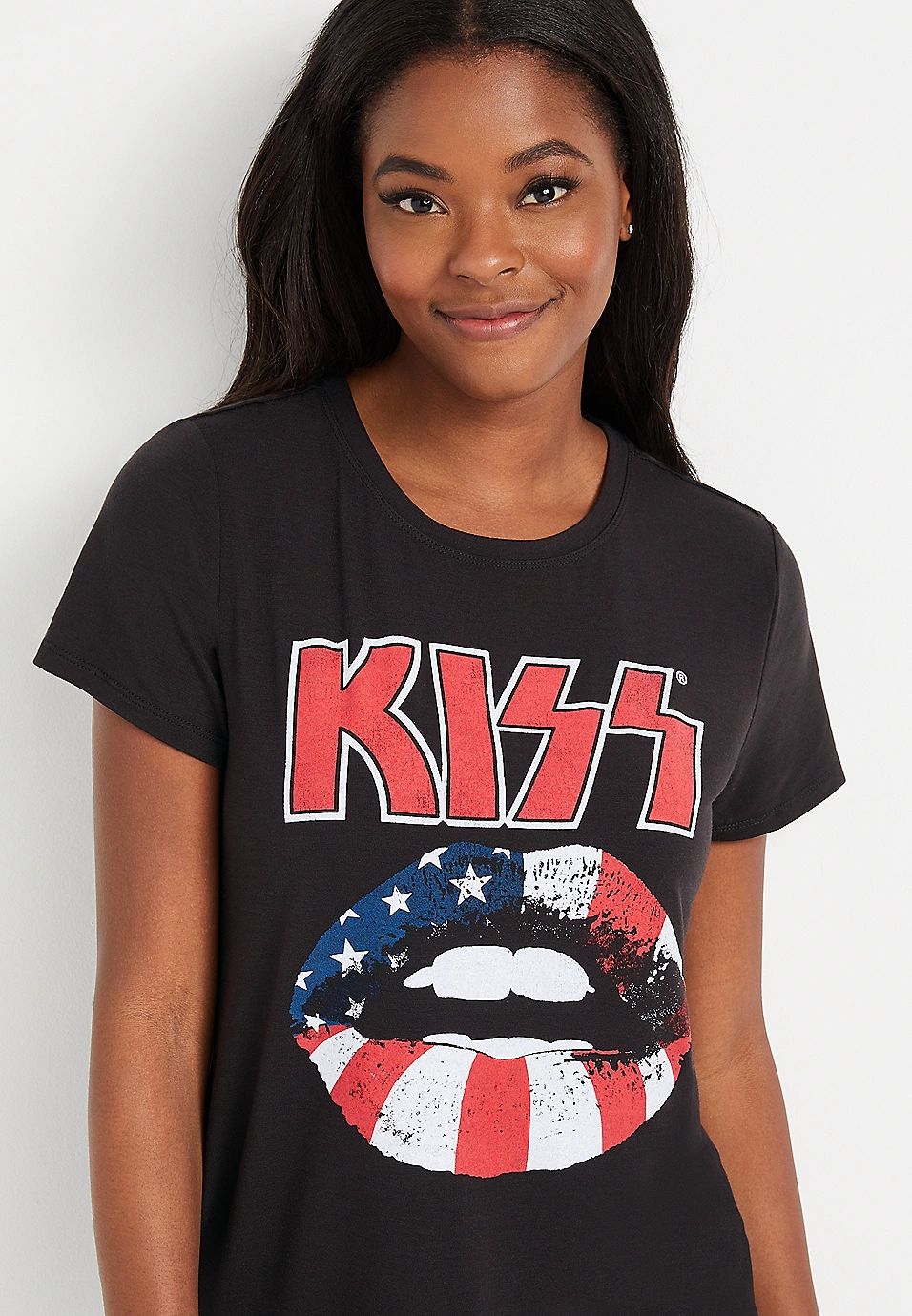 Black Kiss Graphic Tee | Maurices