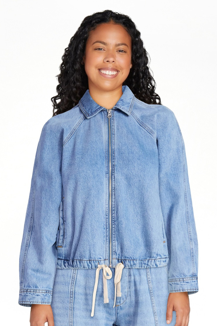 Scoop Women's and Women's Plus Denim Bomber Jacket, Midweight, Sizes XS-4X | Walmart (US)