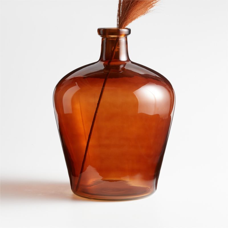 Amber Glass Vase 13.75" + Reviews | Crate & Barrel | Crate & Barrel