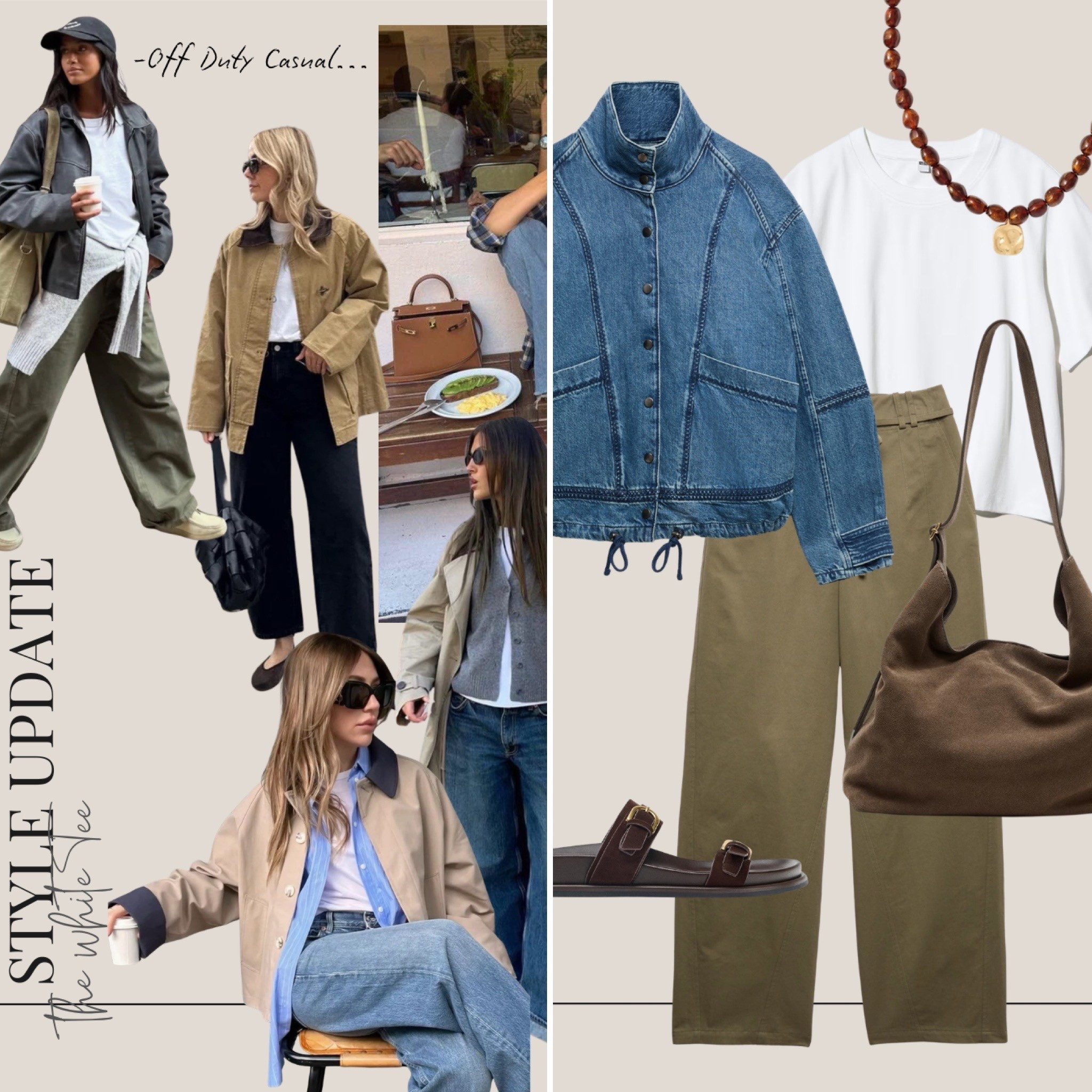 White t shirts outfits 
Off duty casual 

Denim jacket 

#LTKTravel #LTKmomlife #LTKspring