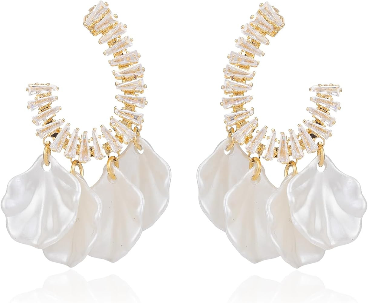 Statement Earrings for Women: Boho Flower Earrings for Women, Dangle Drop Earrings, 925 Sterling ... | Amazon (US)