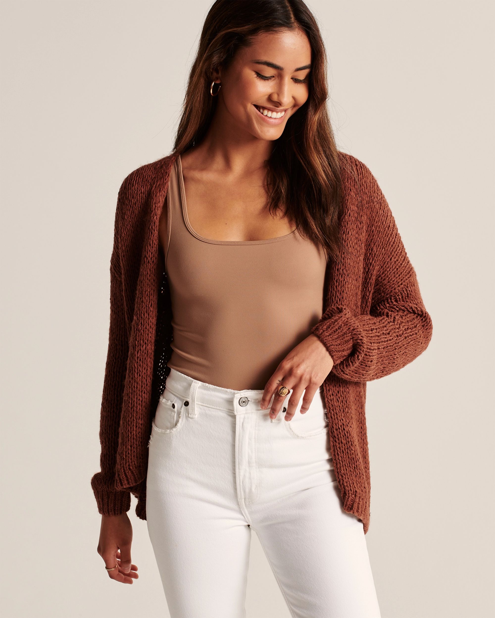 Gauzy Open-Front Cardigan | Abercrombie & Fitch (US)