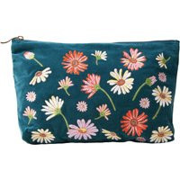 Elizabeth Scarlett Wildflower Rich Blue Velvet Everyday Pouch | Look Fantastic (UK)
