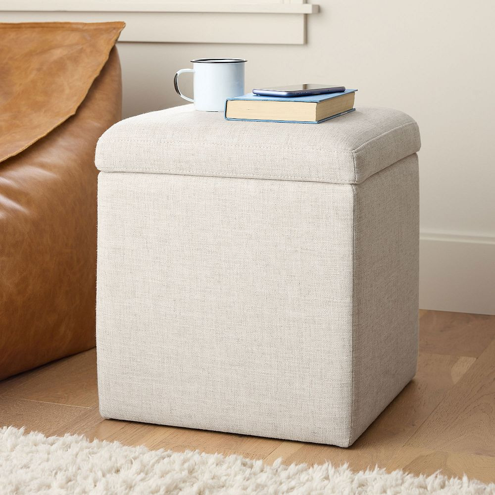 Simple Square Storage Ottoman | Pottery Barn Teen