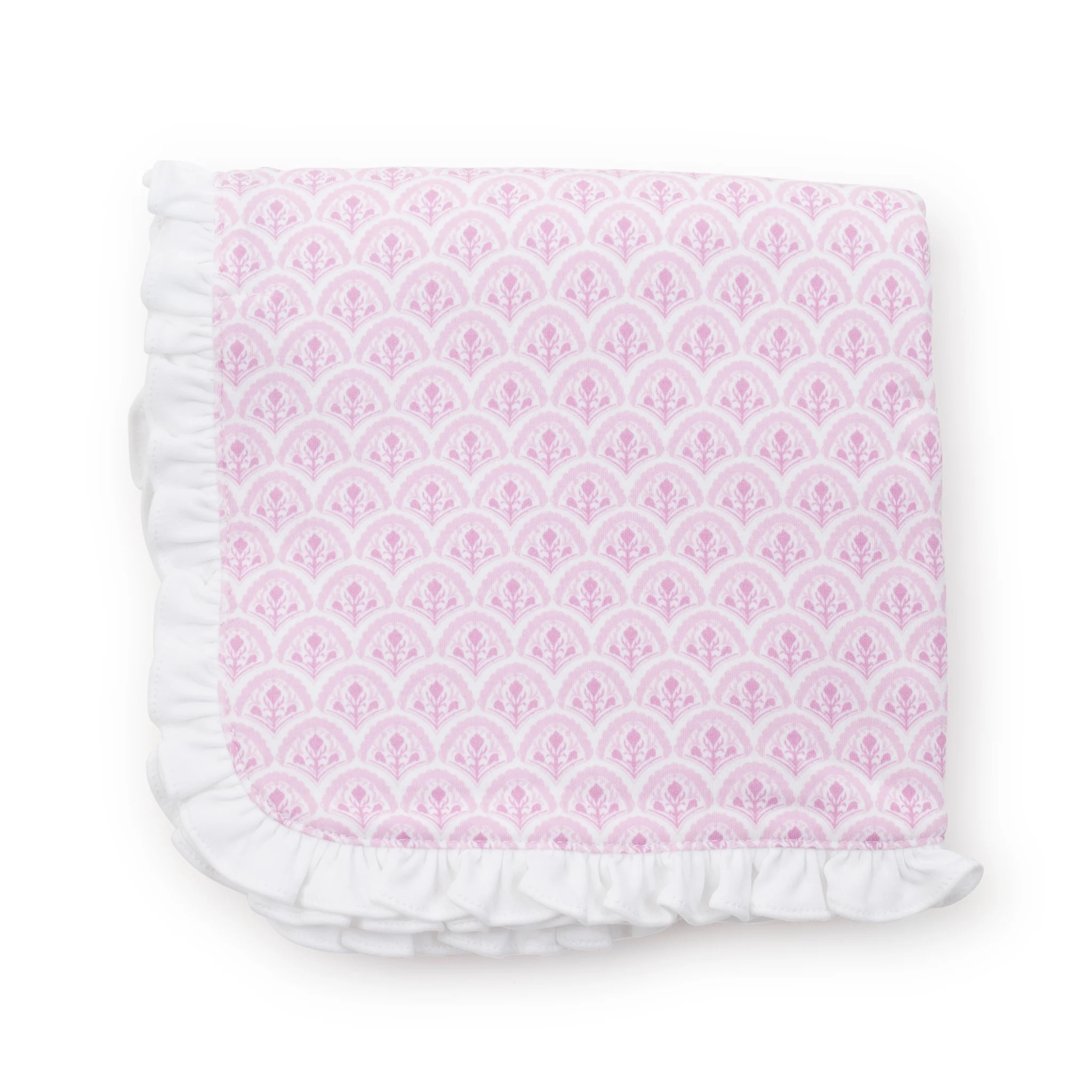 Ruffled Girls' Blanket - Scalloped in Pink | Lila and Hayes
