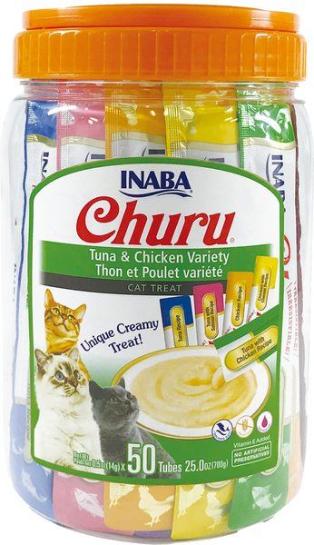 Inaba Churu Tuna & Chicken Puree Variety Pack Grain-Free Lickable Cat Treat | Chewy.com