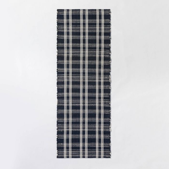 Windsong Indoor/Outdoor Plaid Scatter Rug Navy - Threshold™ designed with Studio McGee | Target