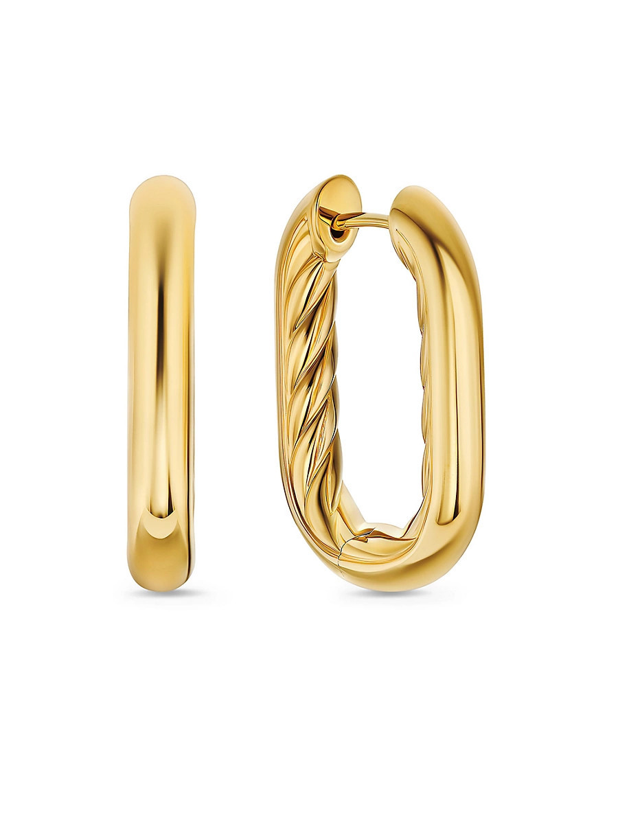 Women's Madison Smooth Hoop Earrings in 18K Yellow Gold, 24.3MM - Gold | Saks Fifth Avenue