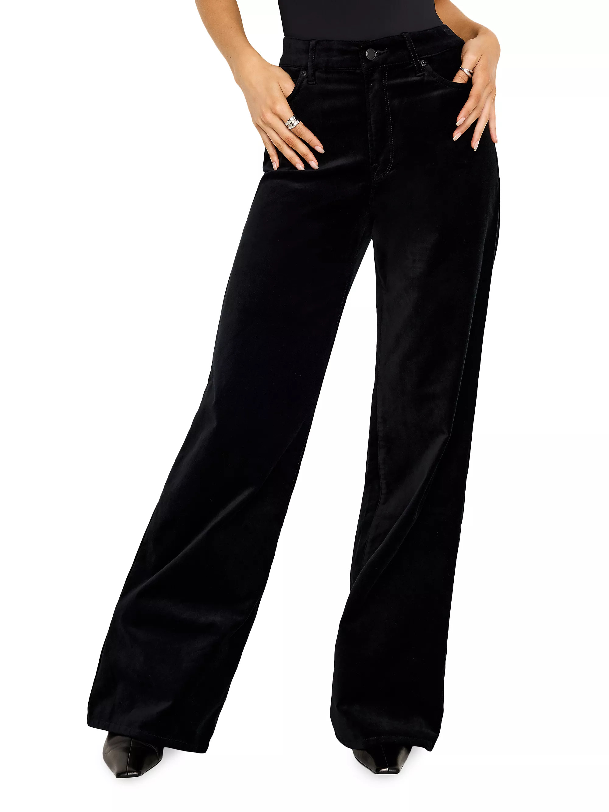 Good Skate Velvet High-Rise Wide-Leg Jeans | Saks Fifth Avenue