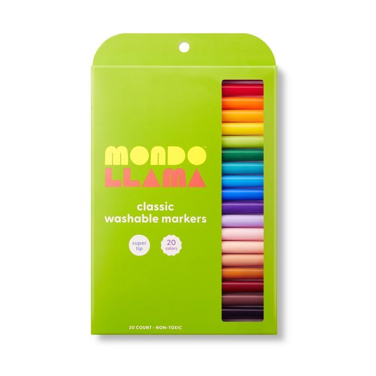 20ct Washable Markers Super Tip Classic Colors - Mondo Llama™ | Target