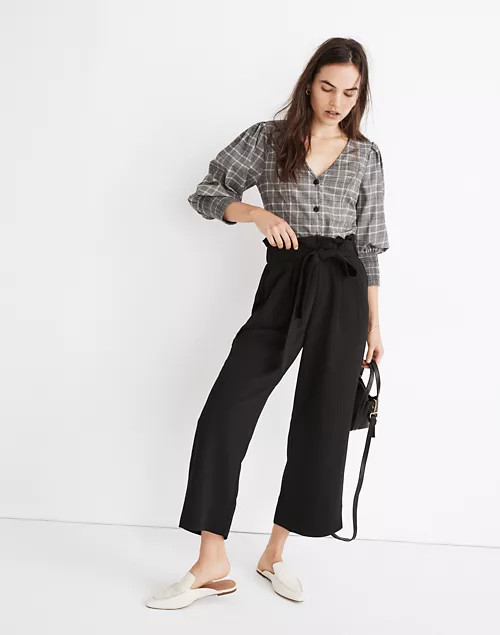 Tie-Waist Huston Pull-On Crop Pants | Madewell