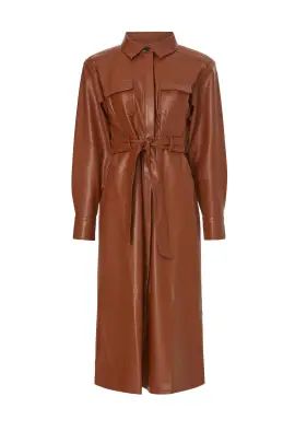 Faux Leather Shirt Dress | Rent the Runway