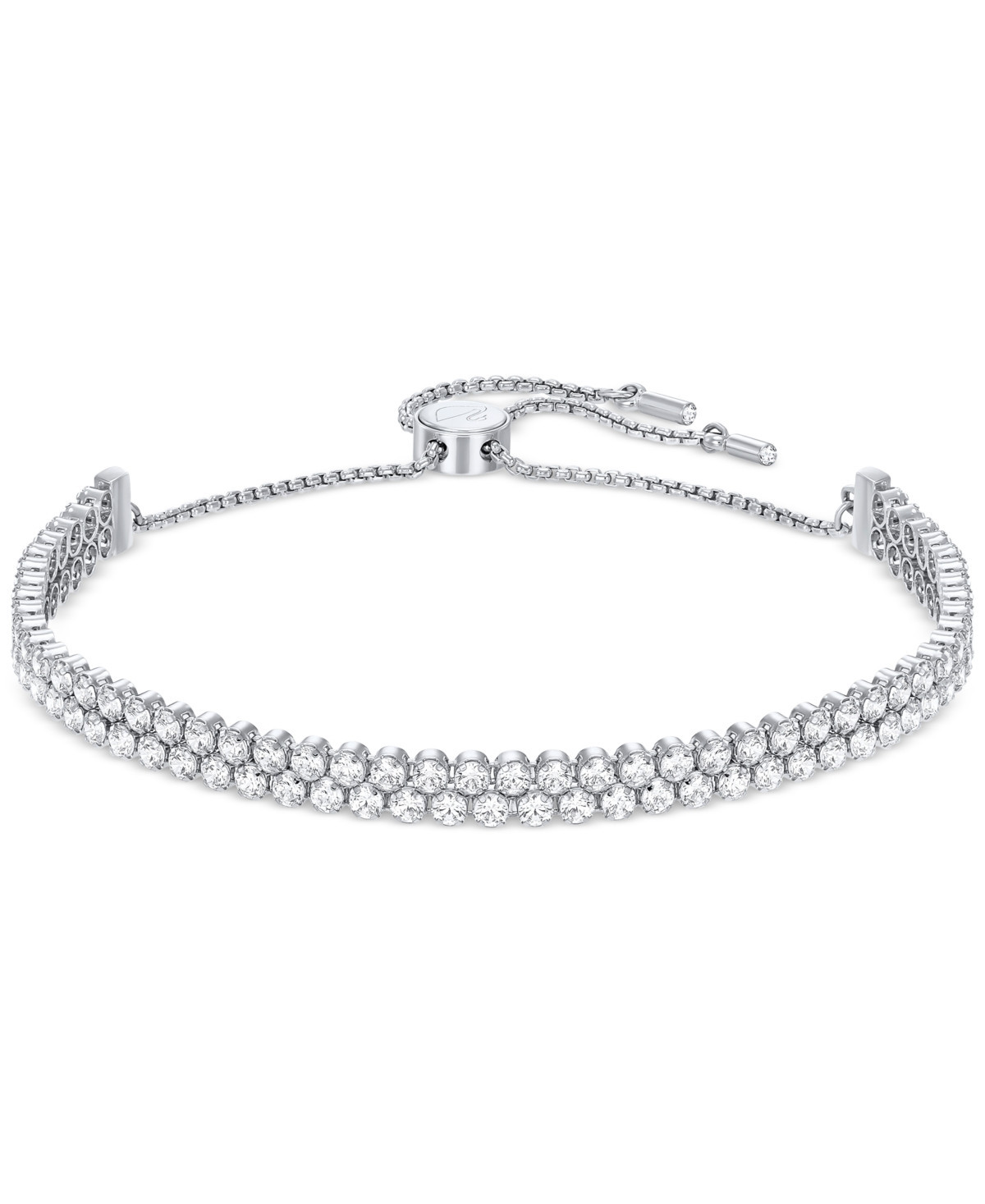 Swarovski Pave Crystal Slider Bracelet - Silver - Clear | Macy's