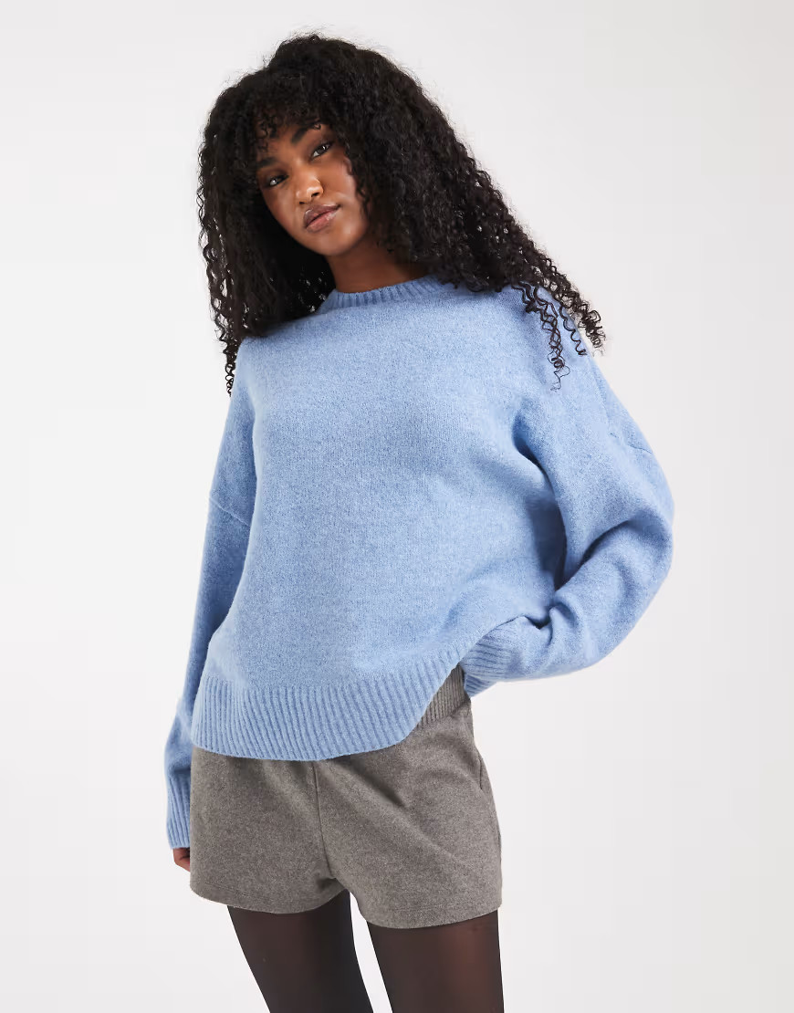Vero Moda soft o-neck sweater in allure blue | ASOS (Global)
