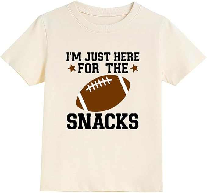 Baseball Shirt Toddler Boys I'm Just Here for The Snacks Funny Football T-Shirt Kids Short Sleeve... | Amazon (US)