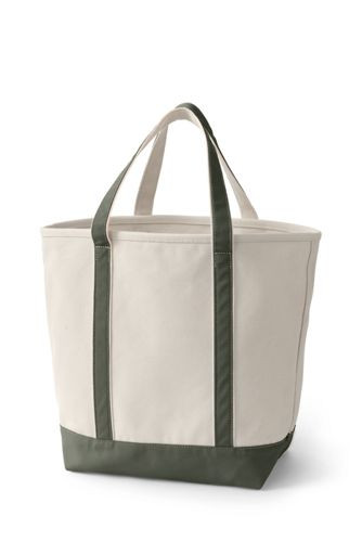 Large Natural Open Top Canvas Tote Bag | Lands' End (US)