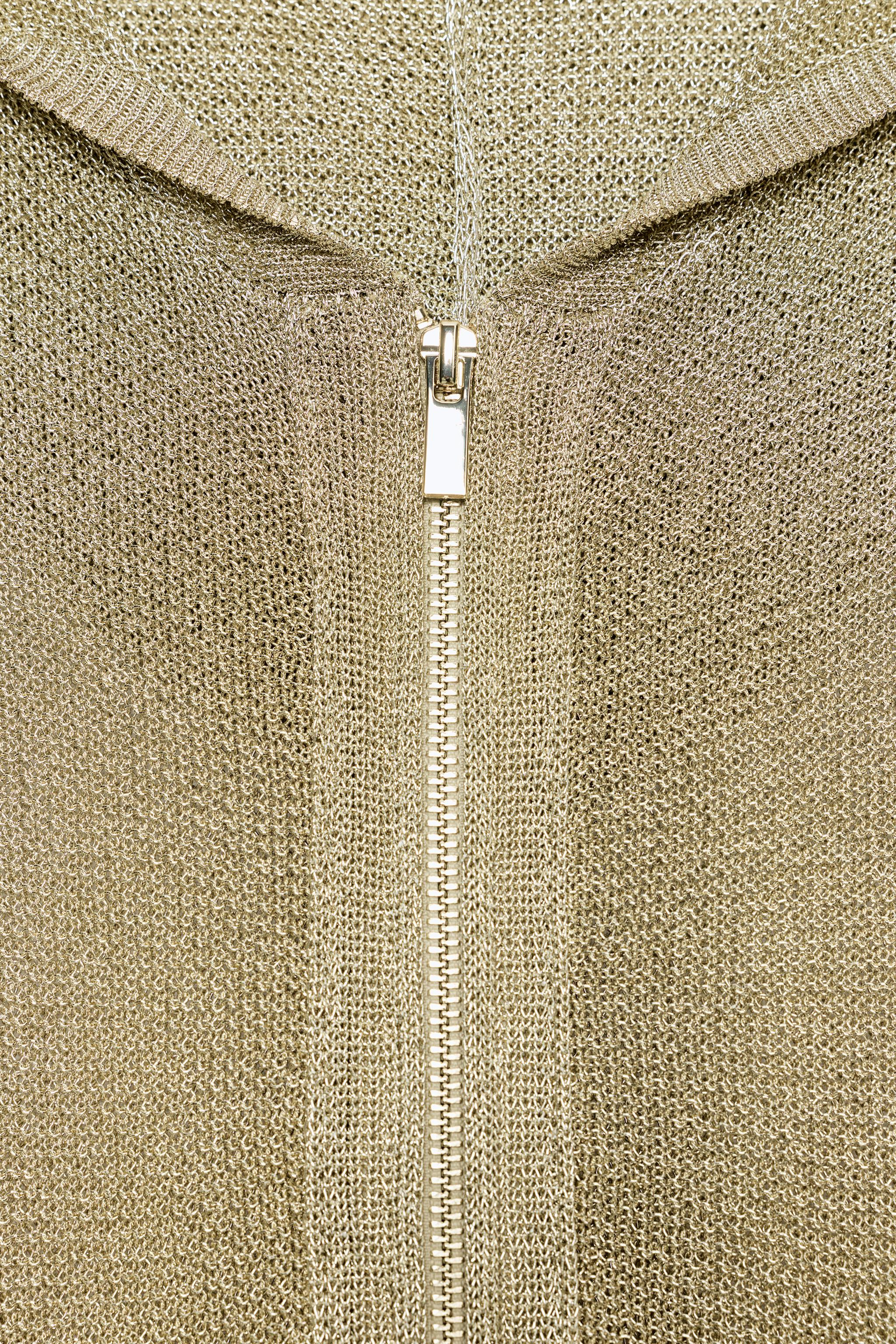 METALLIC KNIT HOODIE | Zara US