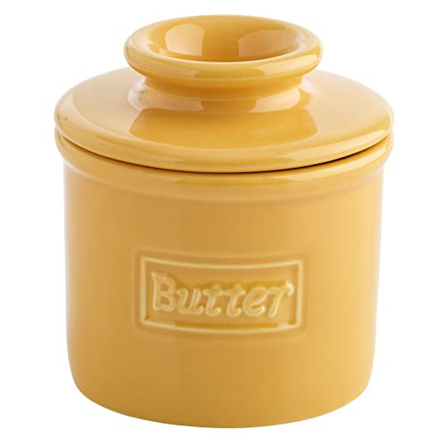 Butter Bell - The Original Butter Bell crock by L Tremain, a Countertop French Ceramic Butter Dish Keeper for Spreadable Butter, Café Retro Collection, Golden Yellow, Glossy Finish | Amazon (US)