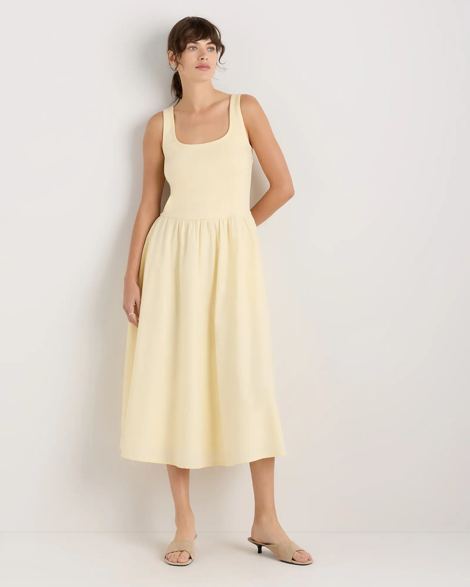 Cotton Mixed Media Tank Dress | Quince
