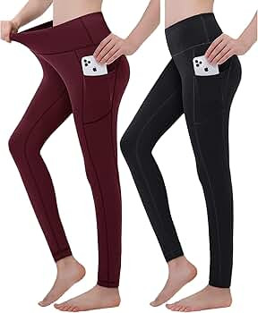 High Waist Yoga Pants with Pockets for Women Tummy Control Workout Pants Leggings | Amazon (US)