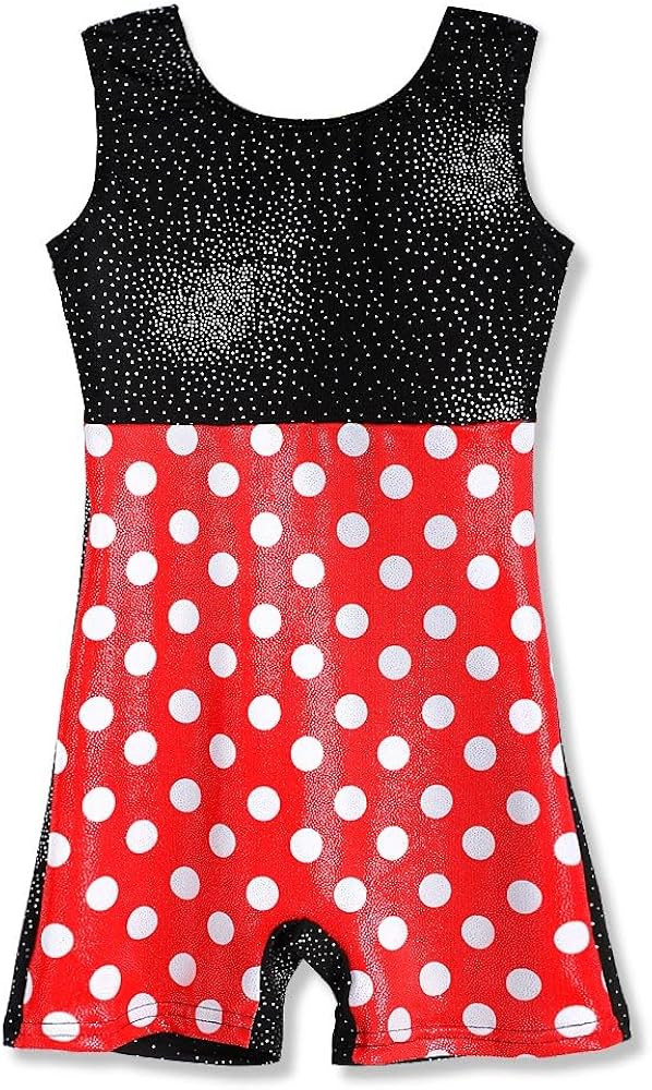 HOZIY Gymnastics Leotards for Girls Sparkly Biketard Mermaid Green Red Hot Pink Polka Dots | Amazon (US)