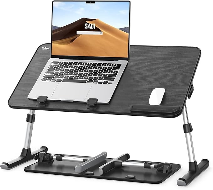 SAIJI Height & Angle Adjustable Laptop Stand for Bed, Lap Desk Bed Tray Table, Light Weight Folda... | Amazon (US)