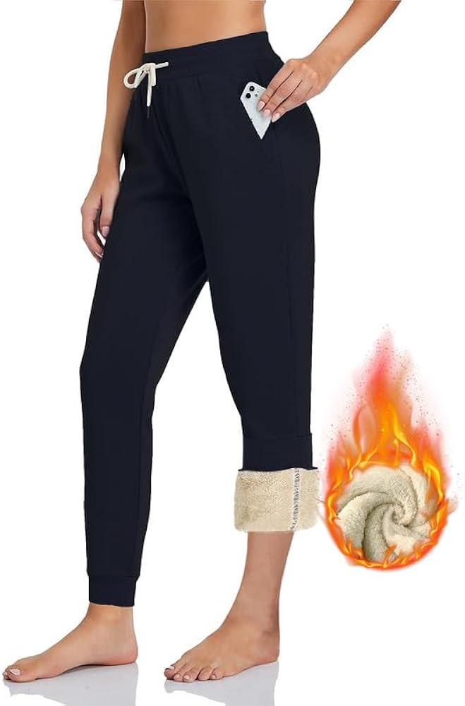 Inno Women's 28" 31" 34" 36" Sherpa Polar Fleece Lined Jogger Pants Warm Sweatpants Thermal Athle... | Amazon (US)