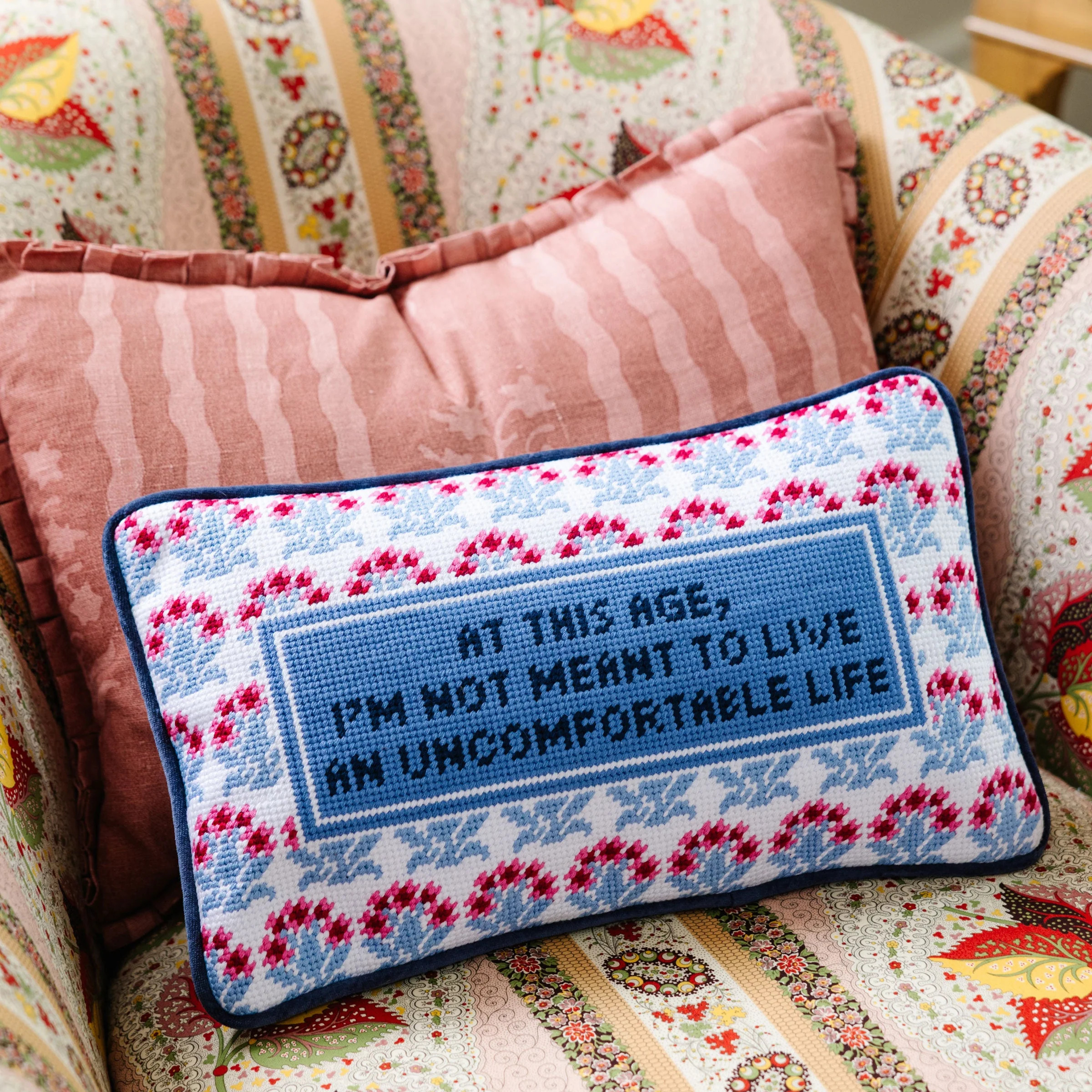 Uncomfortable Needlepoint Pillow | Furbish Studio