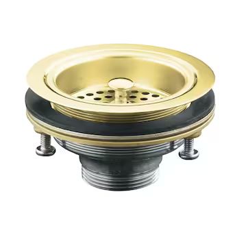 KOHLER Duostrainer 3.5-in Vibrant Polished Brass Rust Resistant Strainer with Lock Mount Included | Lowe's