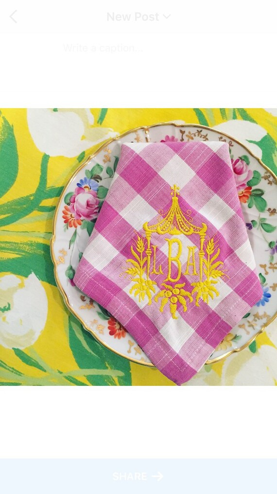Lilac gingham napkins | Etsy (US)