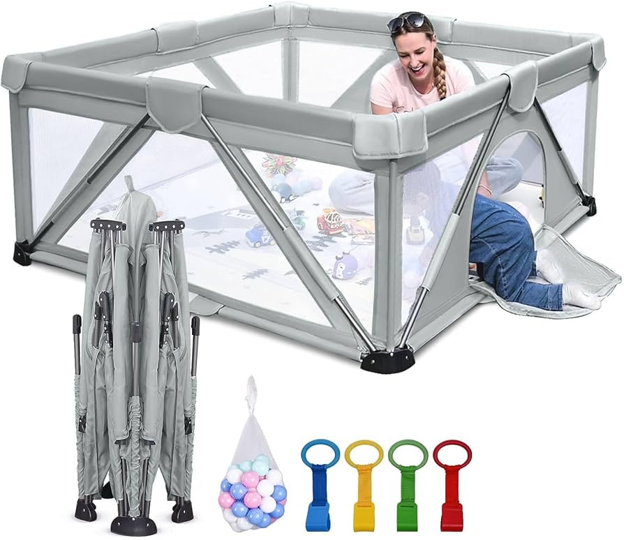 Amazon.com : Baby Playpen Foldable, Heyo.Ja Large Play Yard, Playpen for Babies and Toddlers, Pla... | Amazon (US)