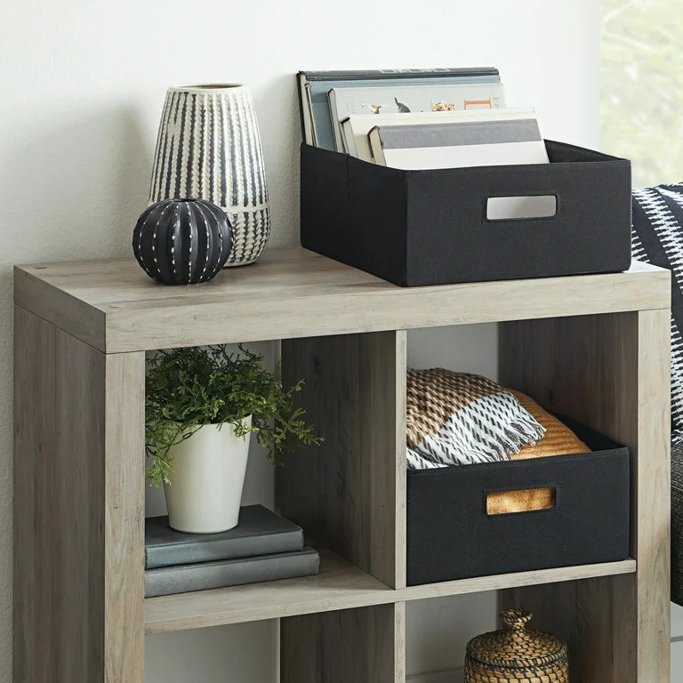 Better Homes & Gardens Half-Size Fabric Storage Bin, Black - Walmart.com | Walmart (US)