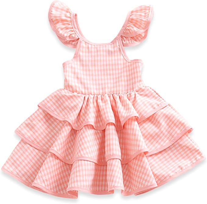 YOHA Baby Girls Ruffle Dress Baby Shower Dress Girls Birthday Tutu Dress Girls Tutu Toddler Dress | Amazon (US)