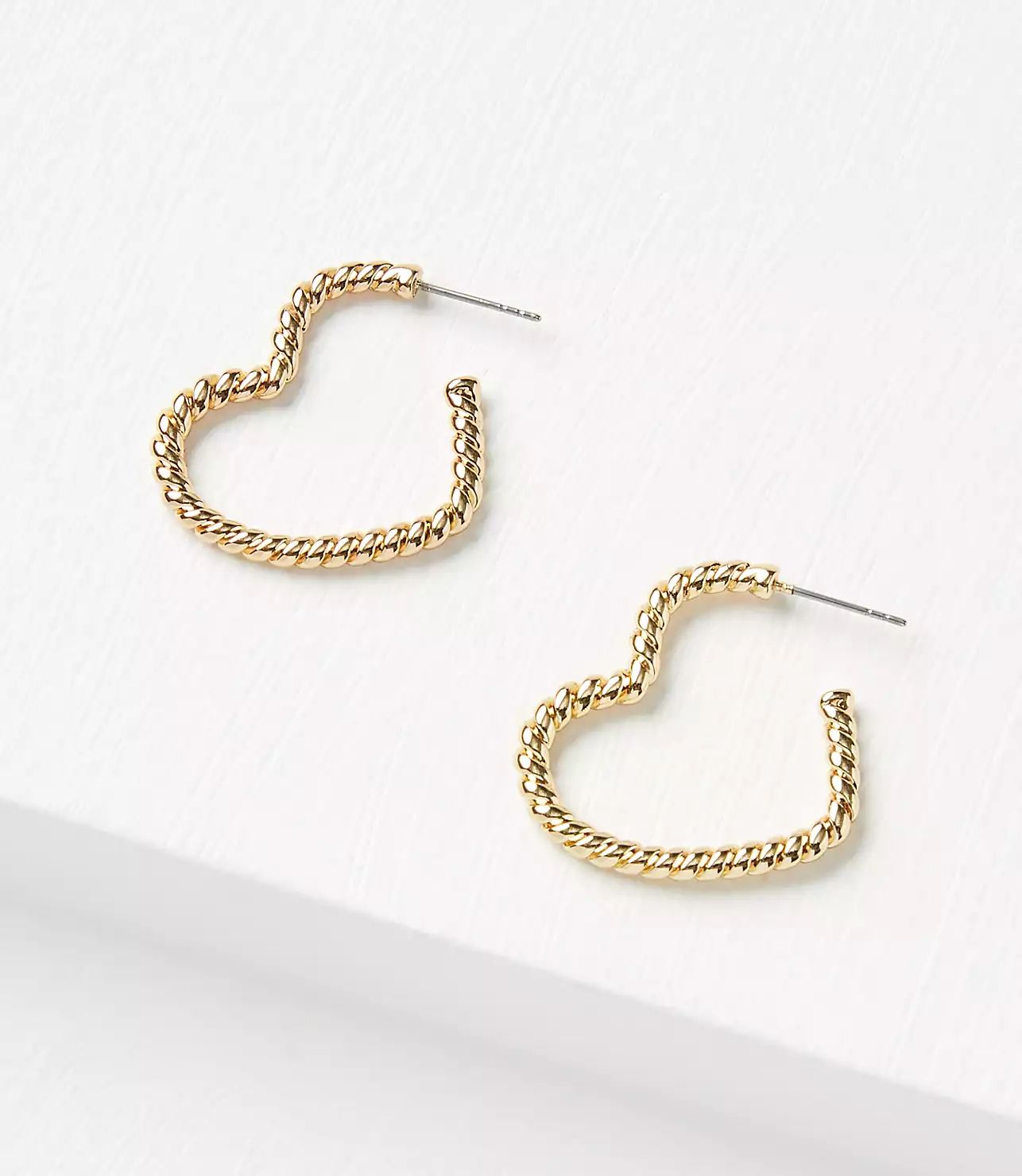 Rope Chain Heart Hoop Earrings | LOFT