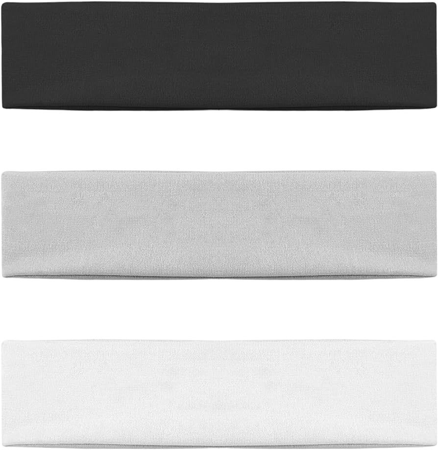 ALLY-MAGIC Stretchy Elastic Solid Headbands, Cotton Sports Hairband for Women Girls, Suitable for... | Amazon (UK)