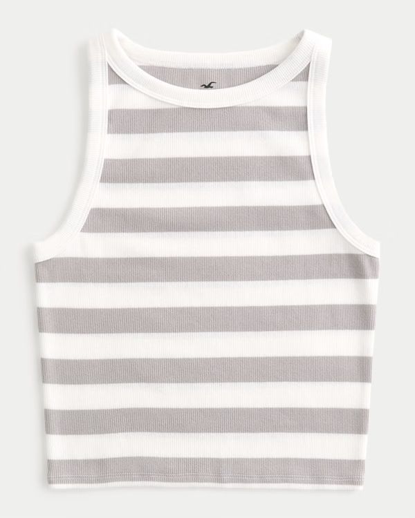 Women's Ribbed High-Neck Tank | Women's Tops | HollisterCo.com | Hollister (US)