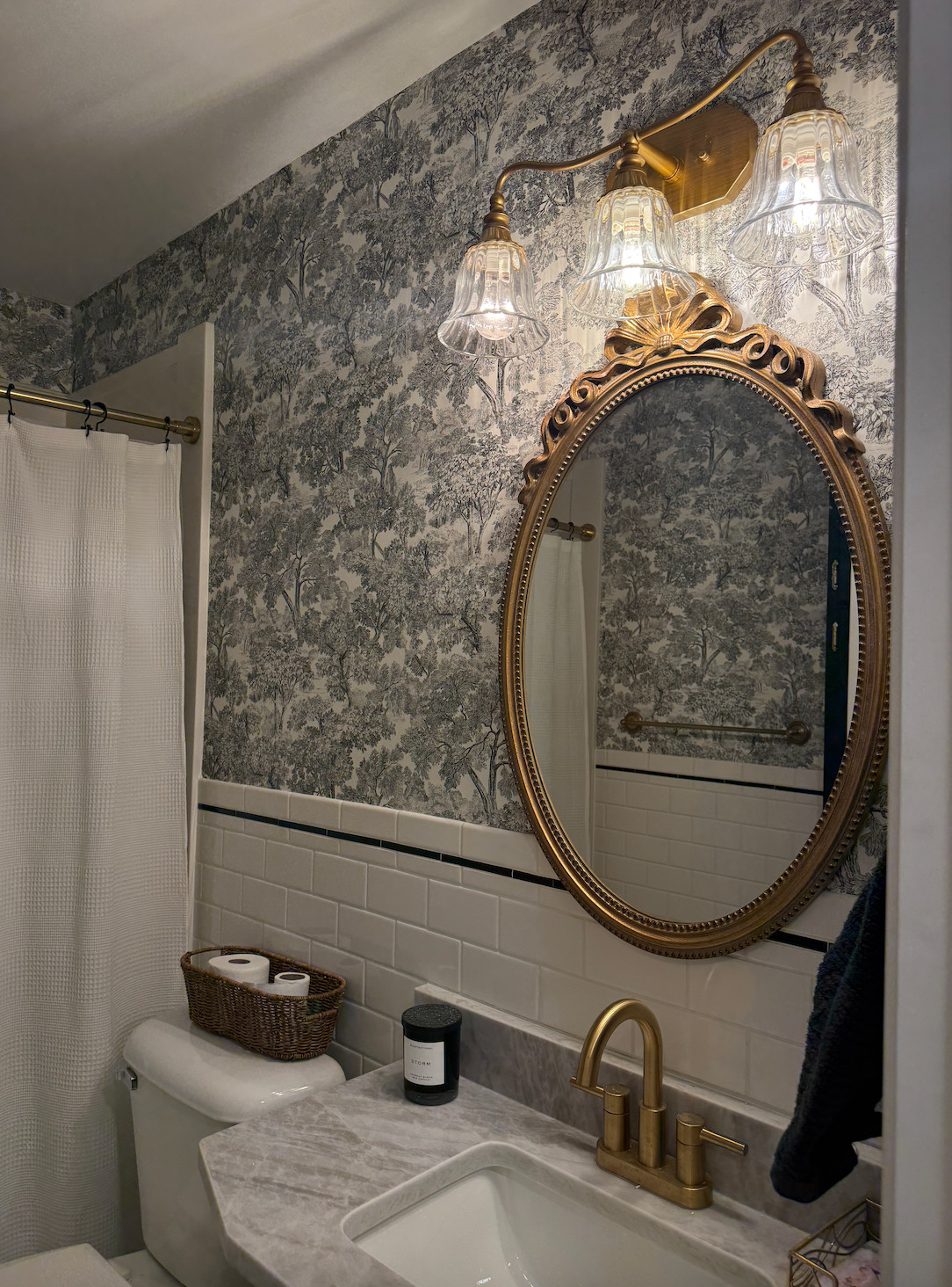 Slowly making our house feel more like home ✨ hall bath details linked.

#LTKHome