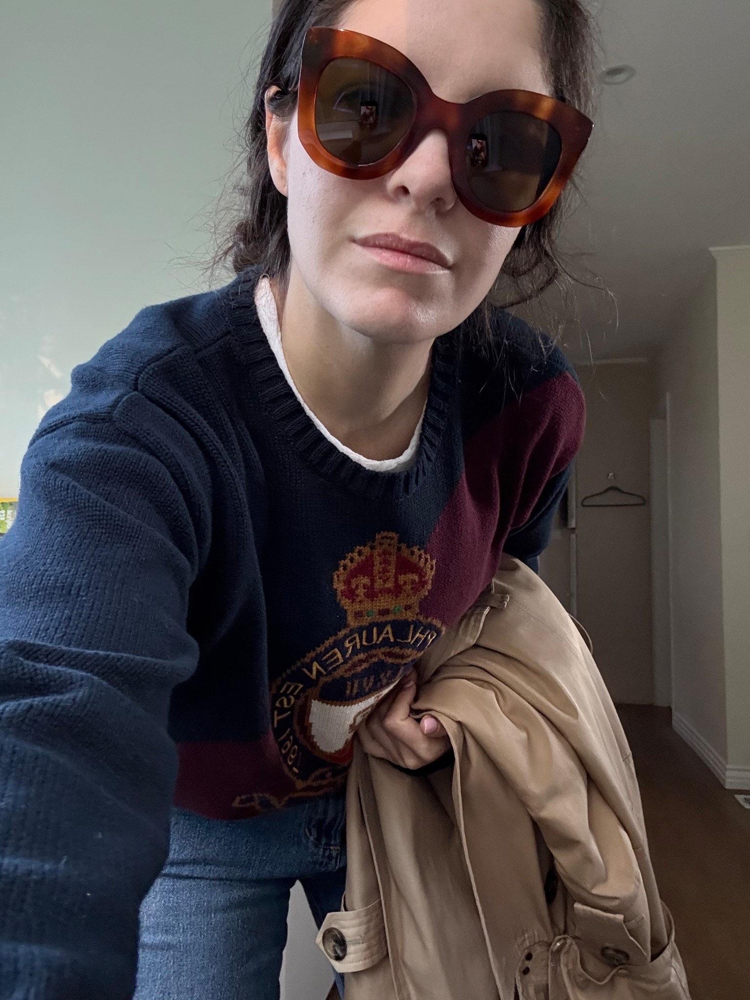 Rainy day in LA fit idea. 

Trench coat, rainy day wear, patent leather flat, Ralph Lauren sweater, trench coat, sweater

#LTKSeasonal #LTKPetite #LTKWorkwear