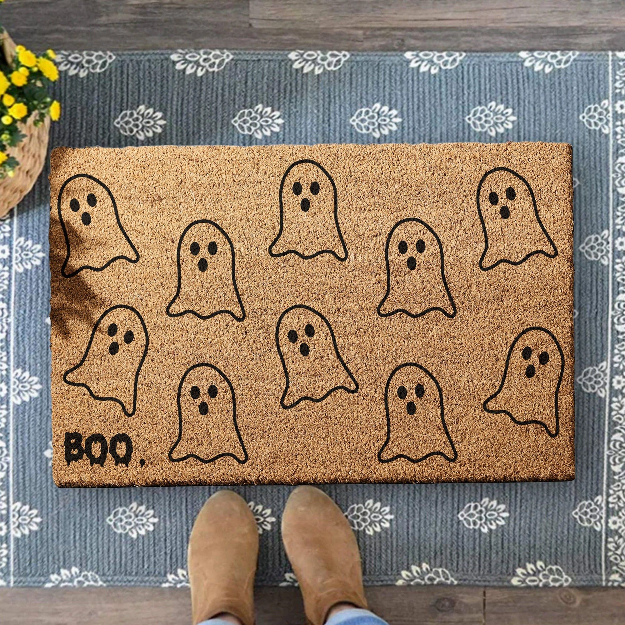 Boo Ghost Halloween Coir Doormat, Funny Welcome Coirmat,Halloween Decor, Fall Decor, Autumn Decor... | Etsy (US)