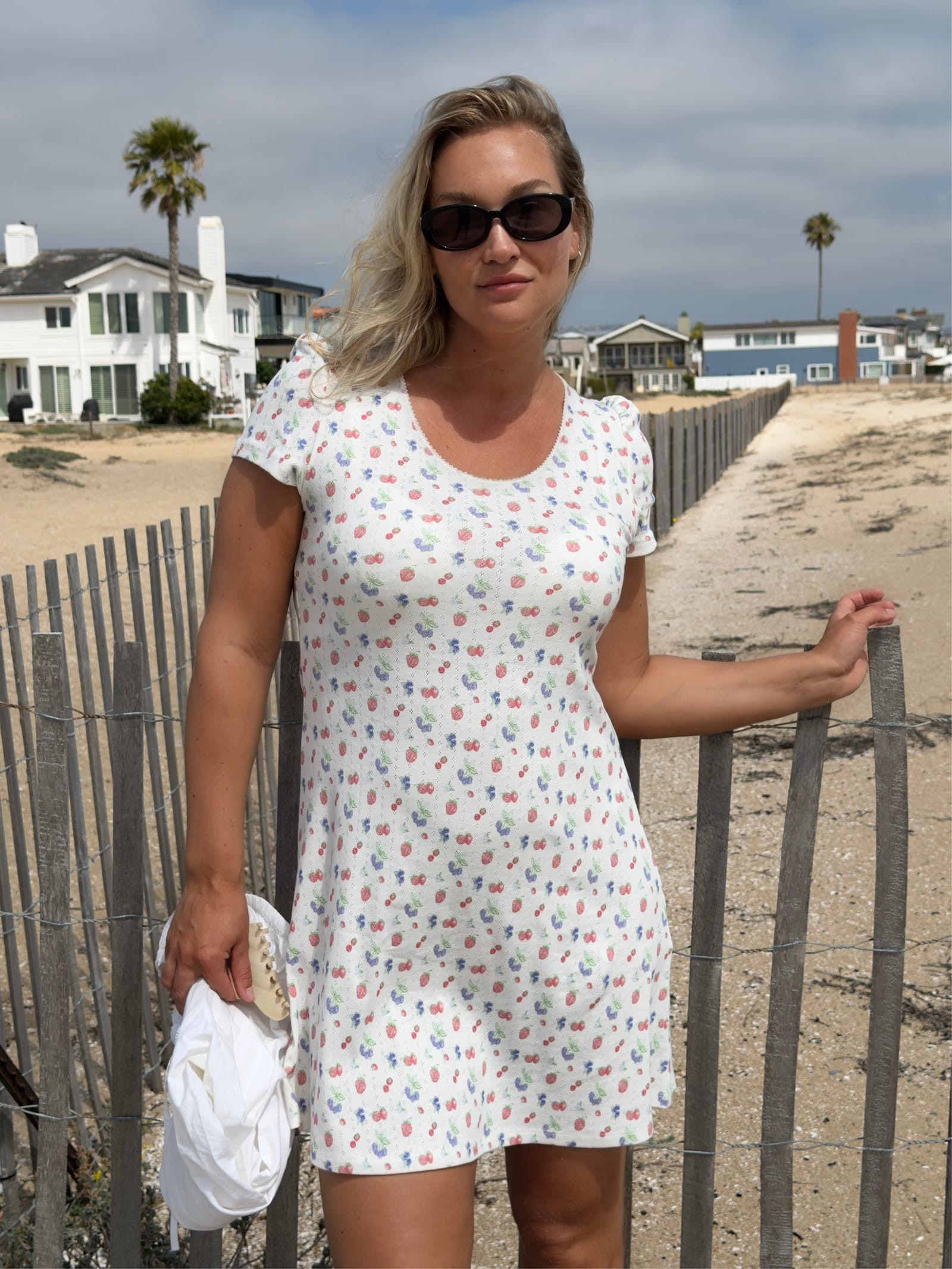 Pointelle Mini Dress Summer Berries - Summer Berries | Djerf Avenue