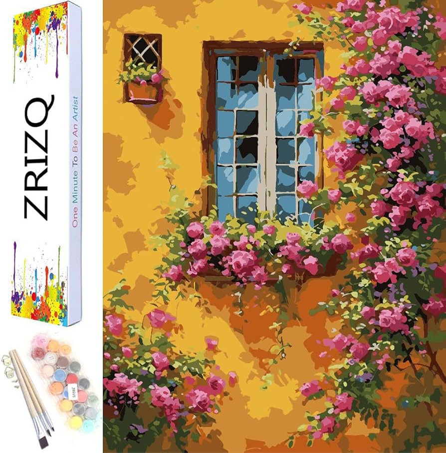 ZRIZQ Paint by Number for Adults Beginners,12" Wx16 L Canvas for Painting Kits for Adults in Colo... | Amazon (US)