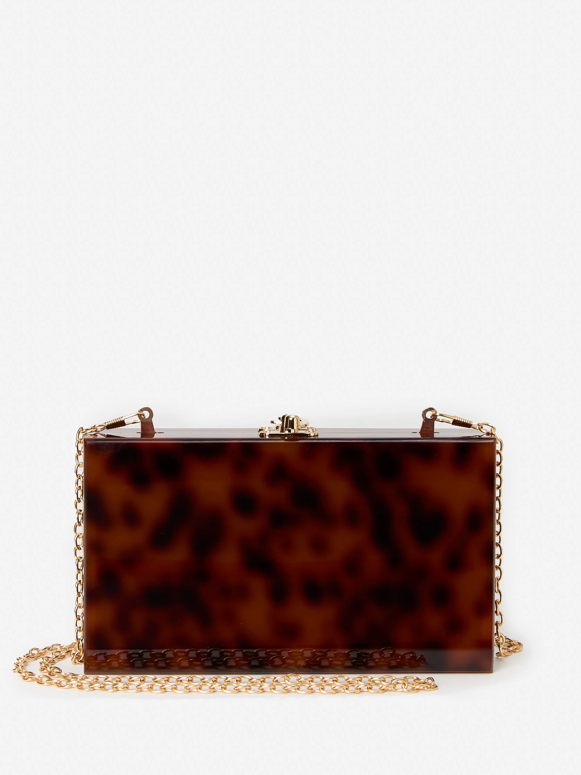 J.McLaughlin Women's Talia Clutch in Tortoise Brown | J.McLaughlin